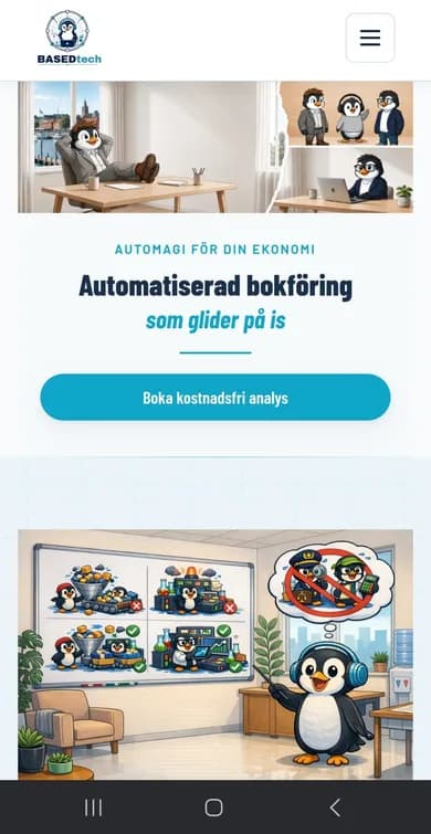 Skärmdump av BASEDtech Sweden på mobil