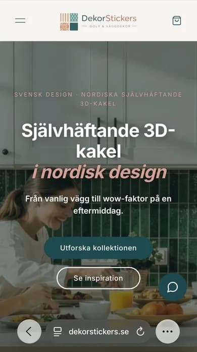 Skärmdump av DekorStickers.se på mobil